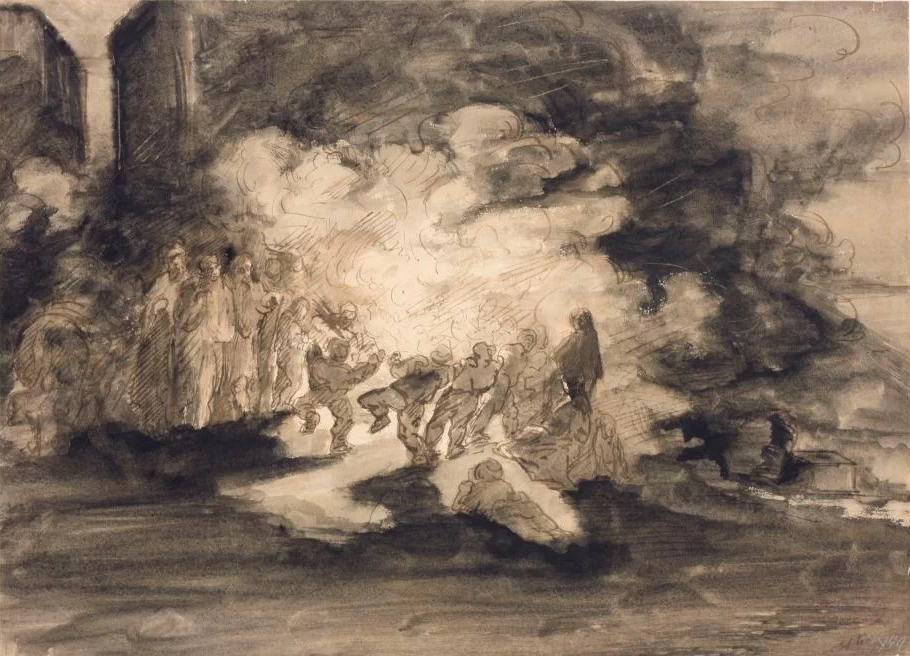 Danzatori intorno ad un fuoco